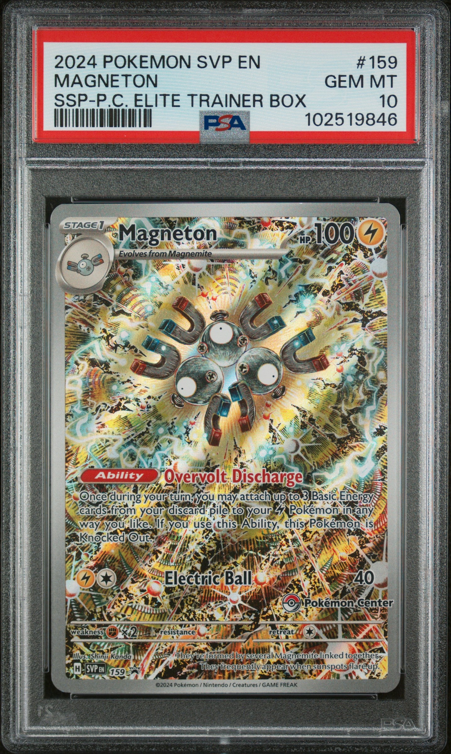 Magneton Pokemon Center #159 PSA10