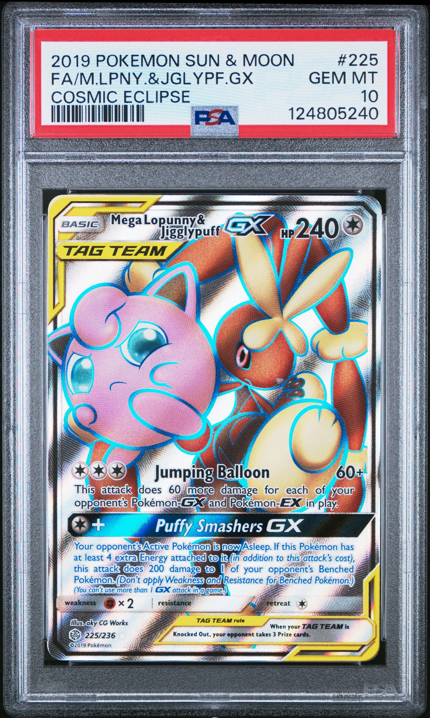 Mega Lopunny & Jigglypuff GX #225 PSA10