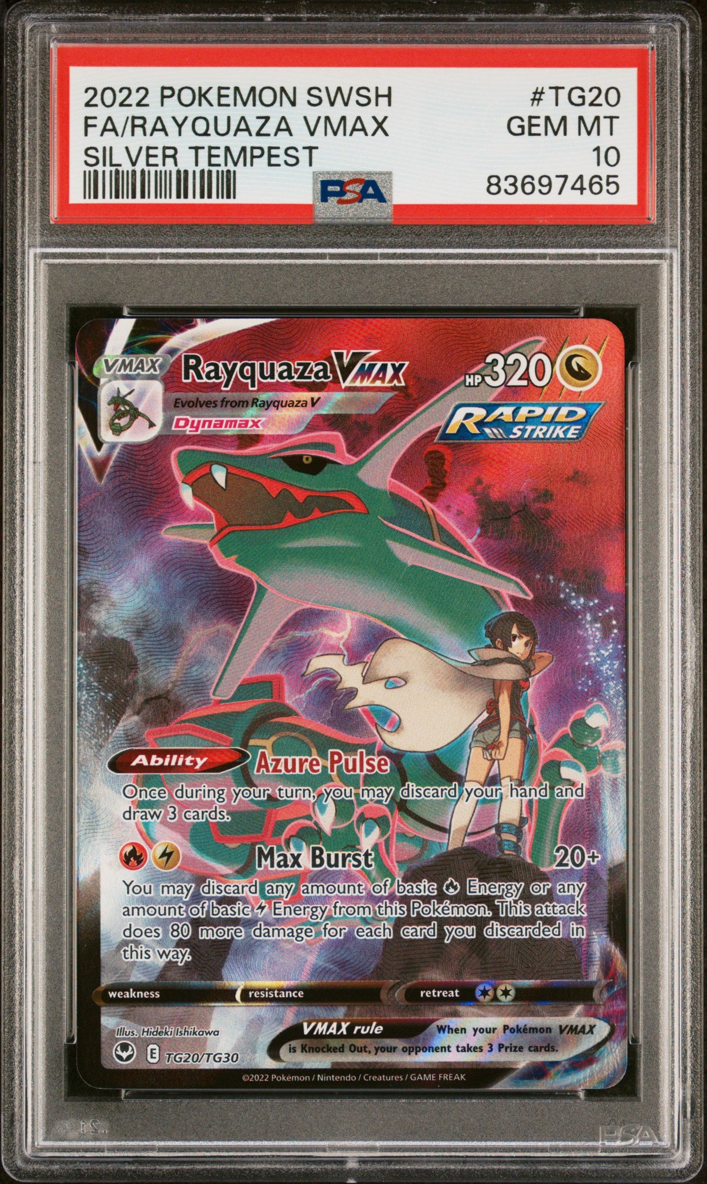 Rayquaza VMAX #TG20 PSA10