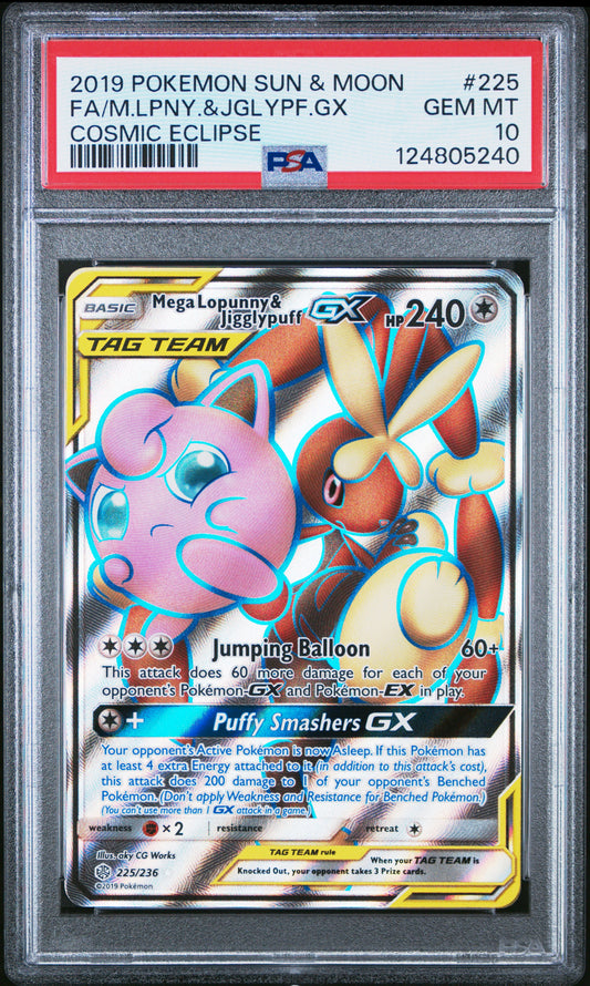 Mega Lopunny & Jigglypuff GX #225 PSA10